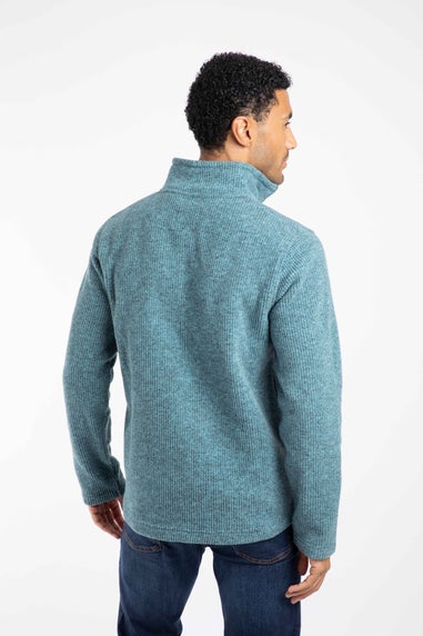 Weird Fish Smoked Blue Newport 1/4 Zip Ribbed Fleece