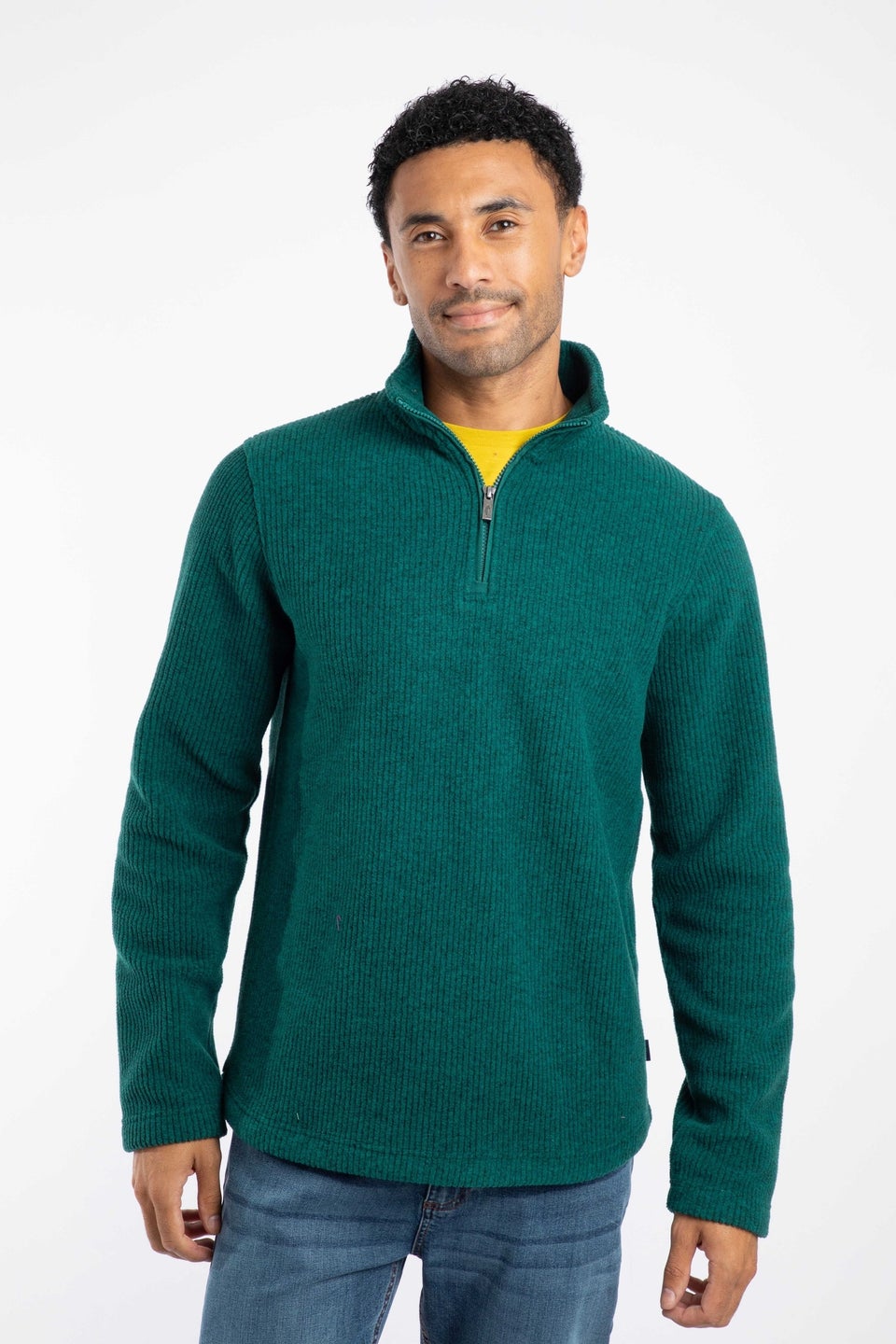 Weird Fish Deep Teal Newport 1/4 Zip Ribbed Fleece