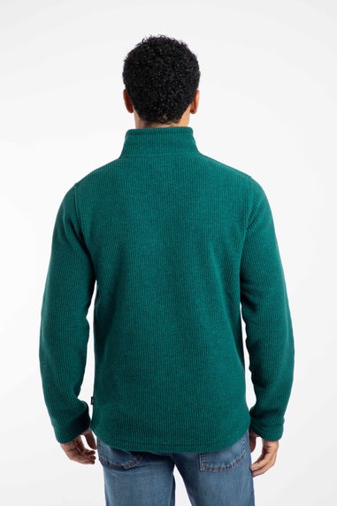 Weird Fish Deep Teal Newport 1/4 Zip Ribbed Fleece