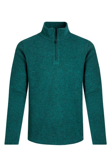 Weird Fish Deep Teal Newport 1/4 Zip Ribbed Fleece