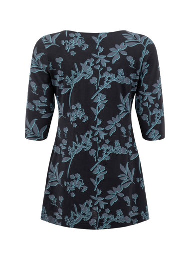 Weird Fish Spring Lake Arielle Printed Jersey 3/4 Sleeve Tunic