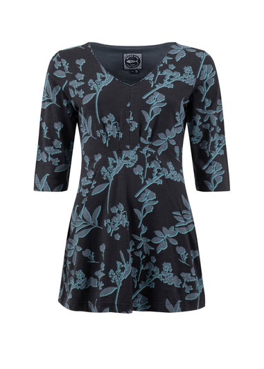 Weird Fish Spring Lake Arielle Printed Jersey 3/4 Sleeve Tunic