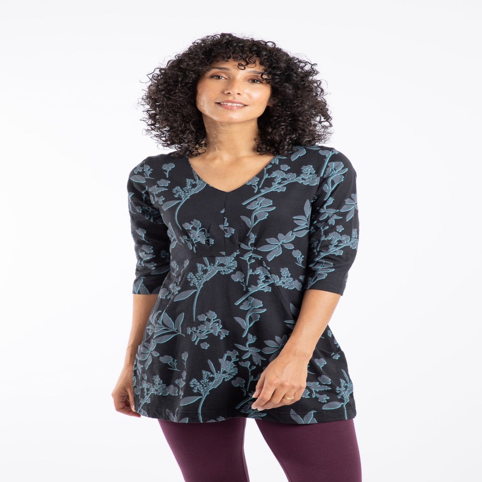 Weird Fish Spring Lake Arielle Printed Jersey 3/4 Sleeve Tunic