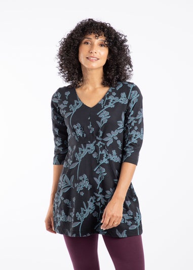 Weird Fish Spring Lake Arielle Printed Jersey 3/4 Sleeve Tunic