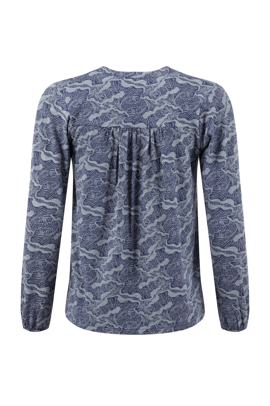 Weird Fish Mid Blue Brooke Printed V Neck Jersey Top