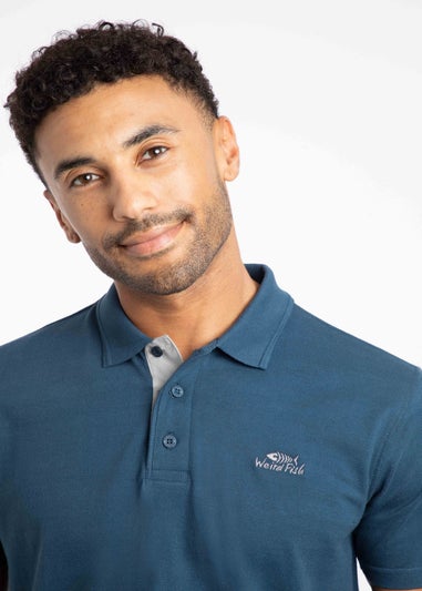 Weird Fish Federal Blue Miles Pique Polo Shirt