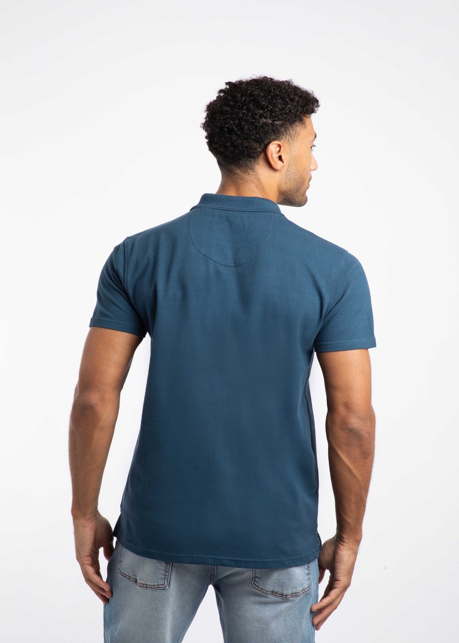 Weird Fish Federal Blue Miles Pique Polo Shirt