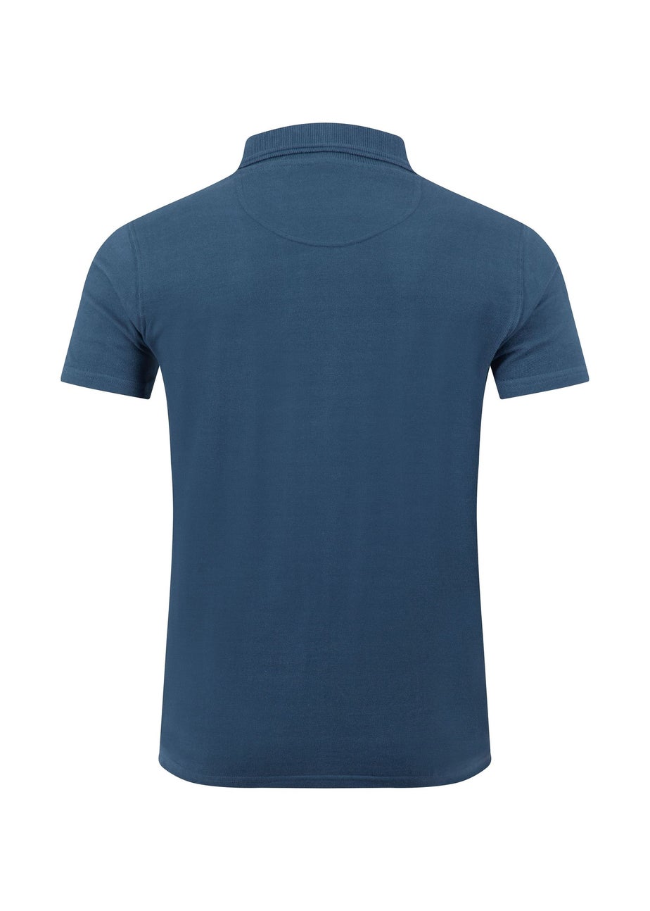 Weird Fish Federal Blue Miles Pique Polo Shirt