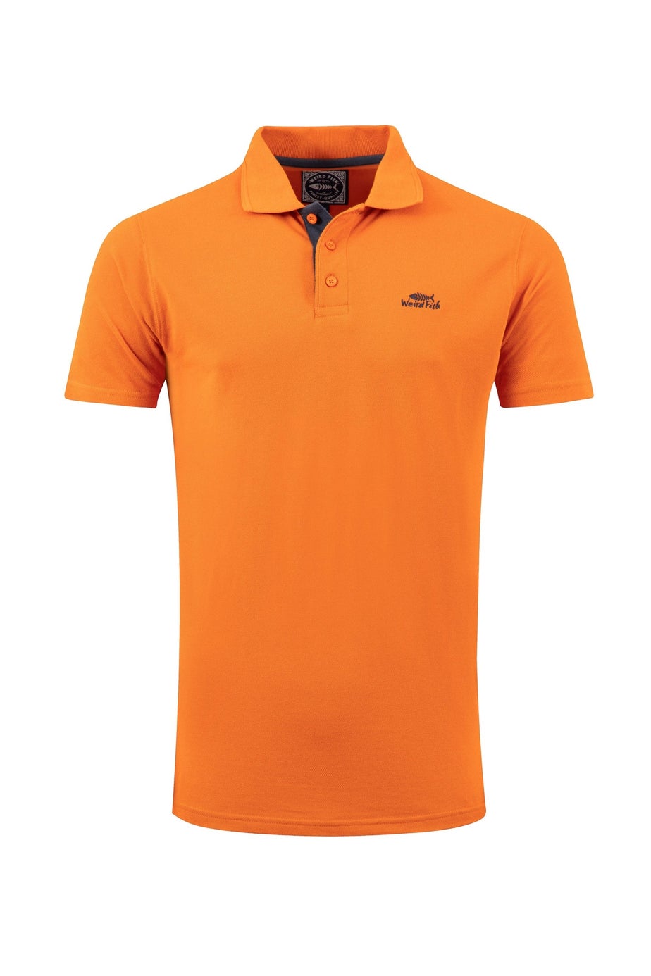 Weird Fish Brick Orange Miles Pique Polo Shirt