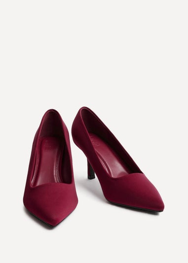 Linzi Aim Wide Fit Burgundy Scuba Classic Court Heel