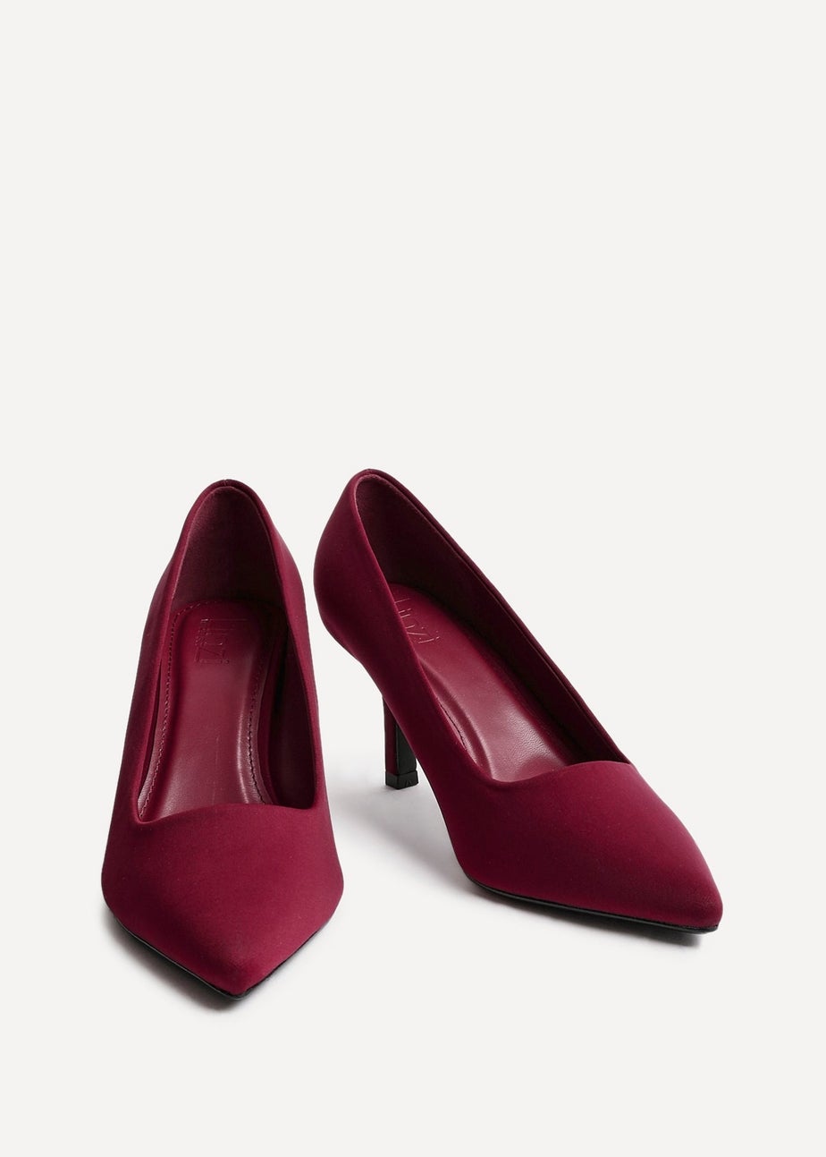 Linzi Aim Wide Fit Burgundy Scuba Classic Court Heel
