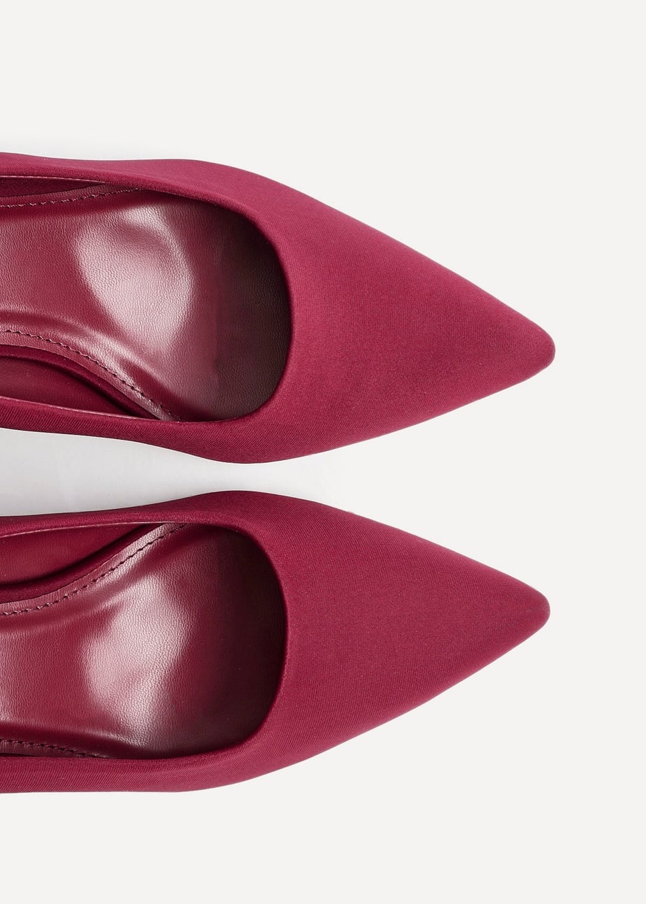 Linzi Aim Wide Fit Burgundy Scuba Classic Court Heel