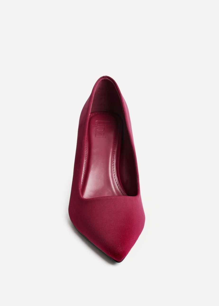 Linzi Aim Wide Fit Burgundy Scuba Classic Court Heel