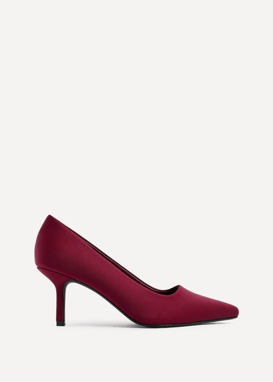 Linzi Aim Wide Fit Burgundy Scuba Classic Court Heel