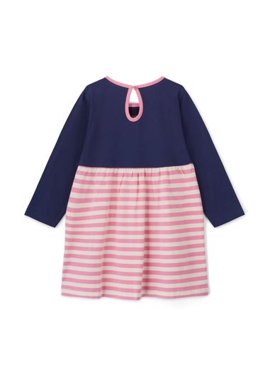 Lilly & Sid  Navy Christmas Tree/Stripe Dress (0-5 Years)