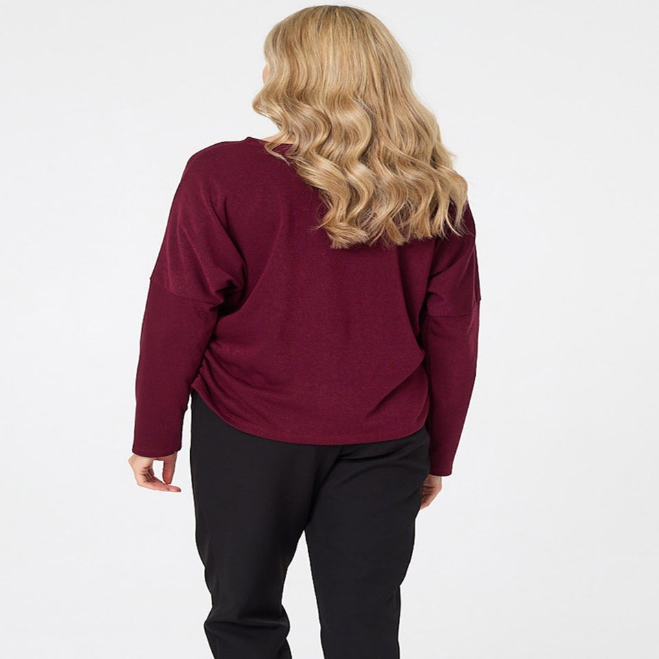 Izabel London Red Relaxed Batwing Sleeve Slouchy Jumper