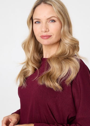 Izabel London Red Relaxed Batwing Sleeve Slouchy Jumper