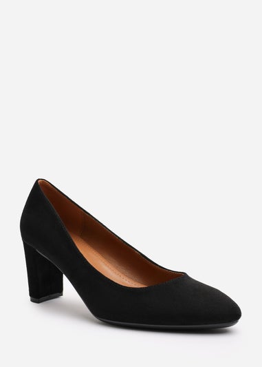 Where's That From Livia Black Suede Mid Block Heel