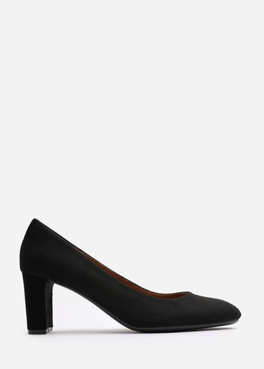 Where's That From Livia Black Suede Mid Block Heel