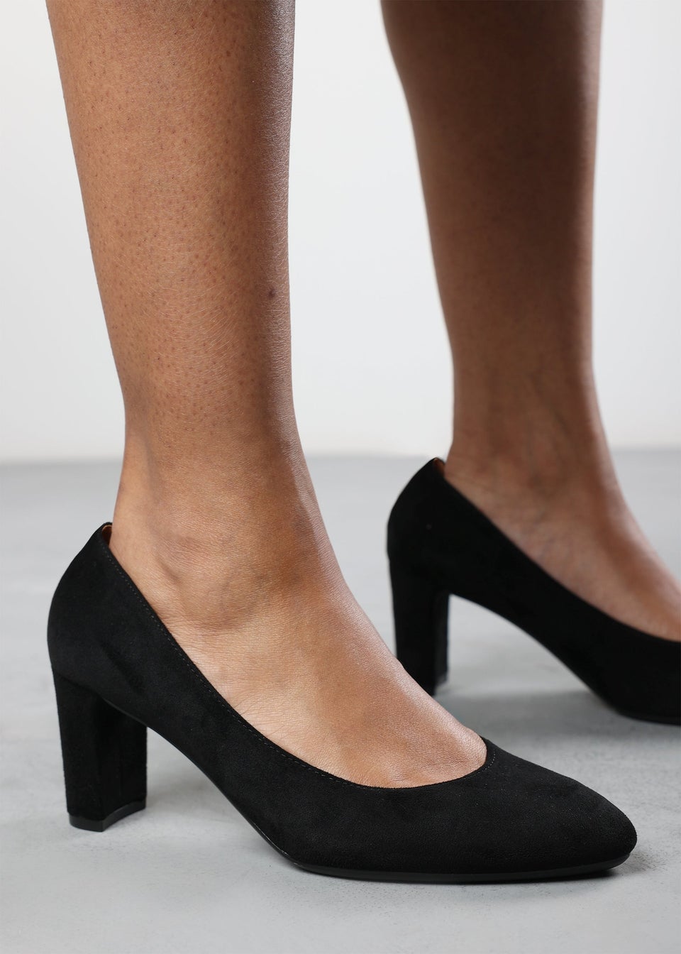 Where's That From Livia Black Suede Mid Block Heel
