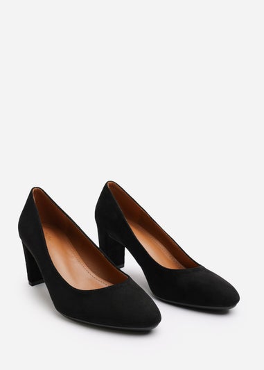 Where's That From Livia Black Suede Mid Block Heel