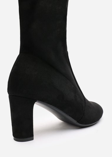 Where's That From Winnie Black Suede Low Kitten Heels