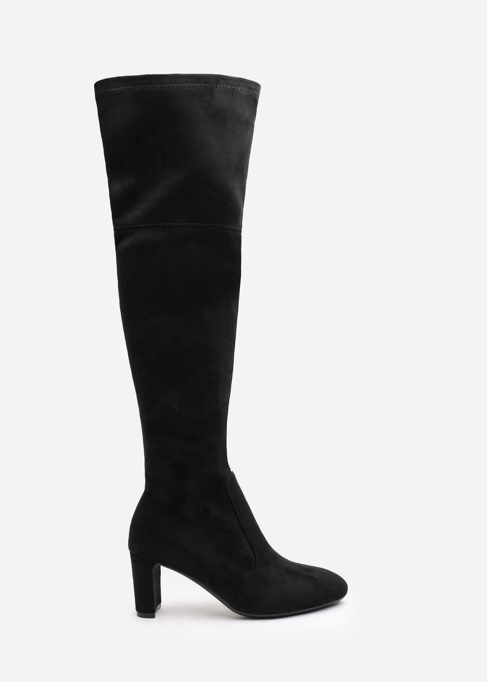 Where's That From Winnie Black Suede Low Kitten Heels