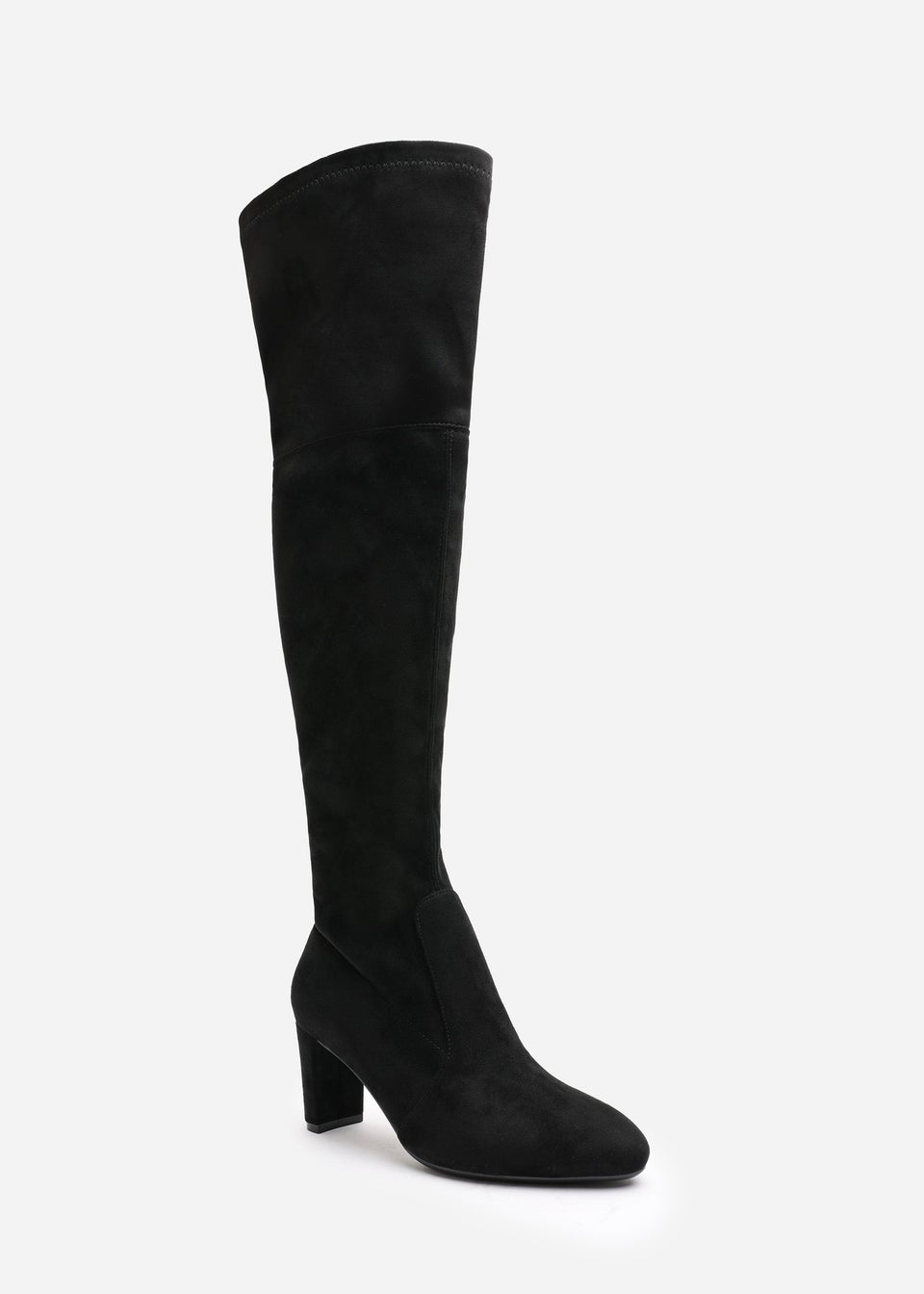 Where's That From Winnie Black Suede Low Kitten Heels