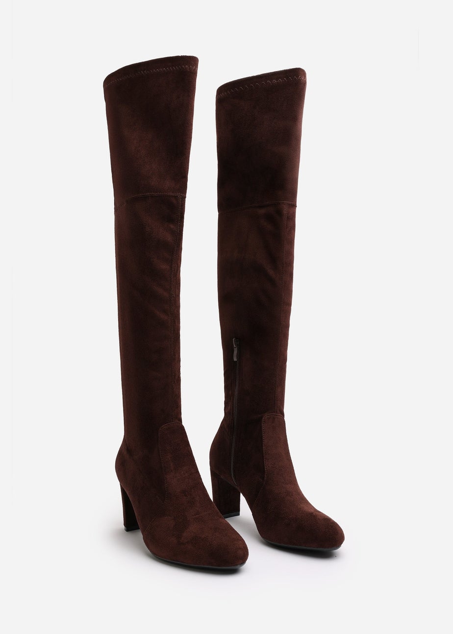 Where's That From Winnie Brown Suede Low Kitten Heels