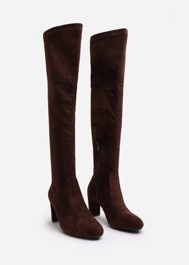 Where's That From Winnie Brown Suede Low Kitten Heels