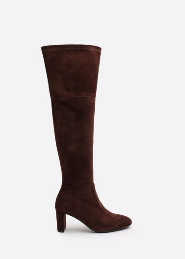 Where's That From Winnie Brown Suede Low Kitten Heels