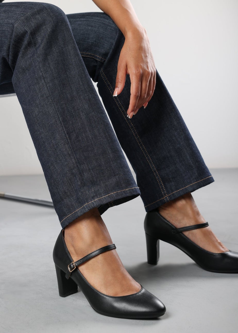 Where's That From Nolan Black PU Block Heel