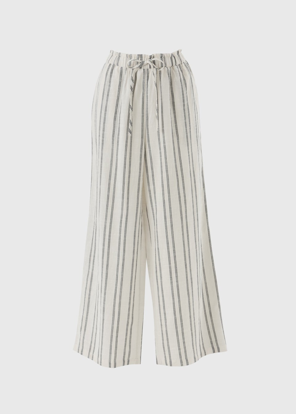 Cream Stripe Wide Leg Co Ord Trousers