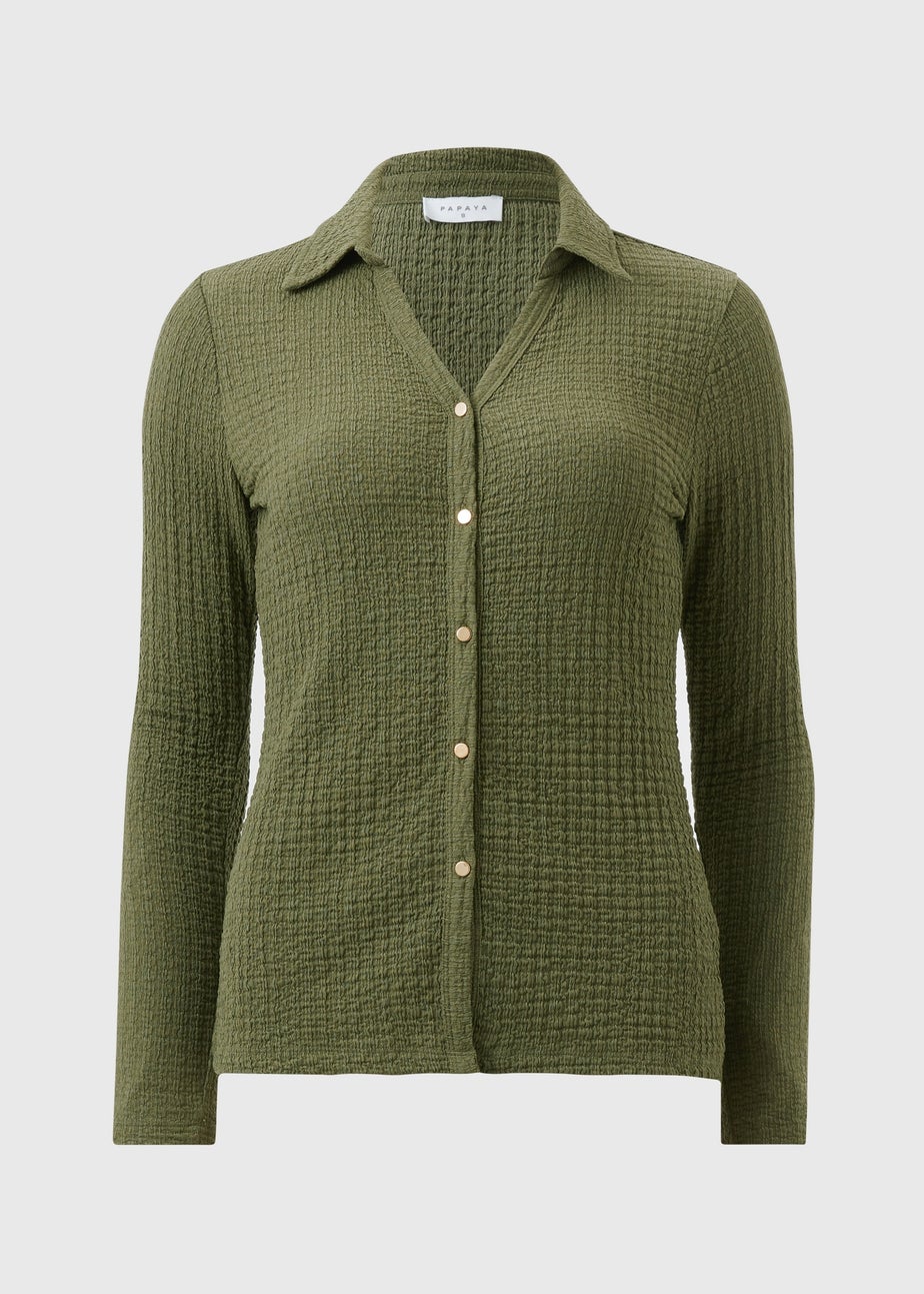 Khaki Textured Shirt