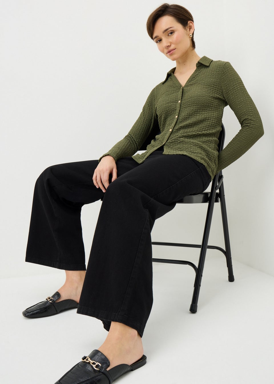 Khaki Textured Shirt