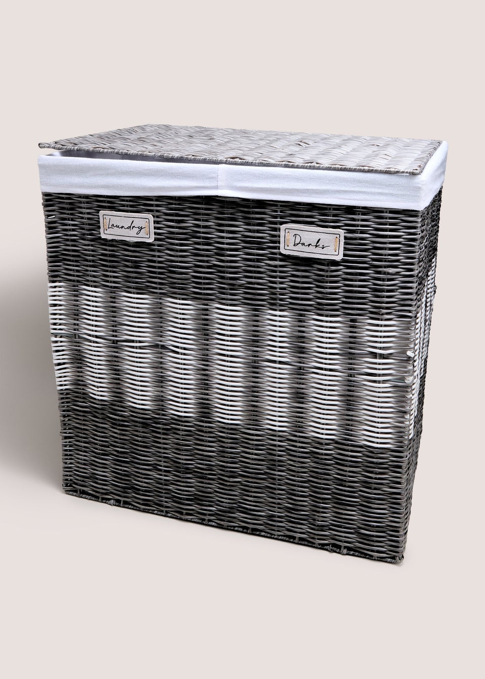 Grey Wicker Laundry & Darks Basket