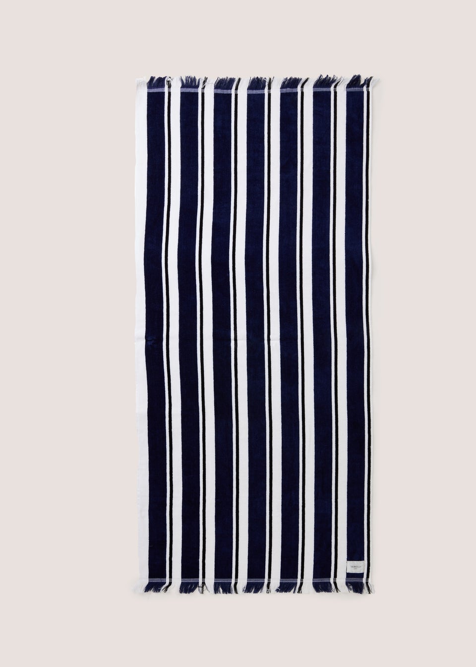 Navy Beach Co Striped Towel