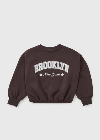 Girls Brown Brooklyn Sweatshirt (7-15yrs)