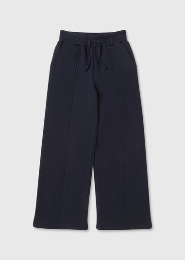 Girls Navy Wide Leg Jogging Bottoms (7-15yrs)