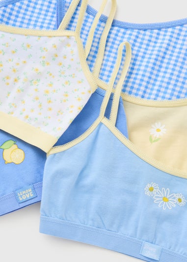 5 Pack Girls Blue Daisy Crop Tops (6-14yrs)