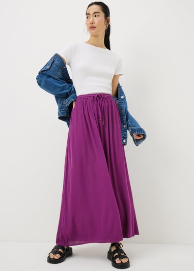 Plum Cheesecloth Maxi Skirt