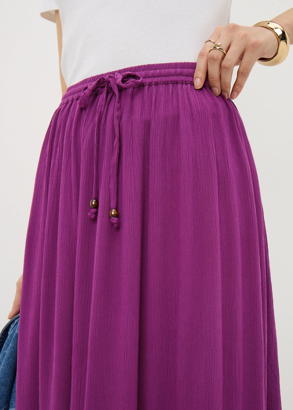 Plum Cheesecloth Maxi Skirt