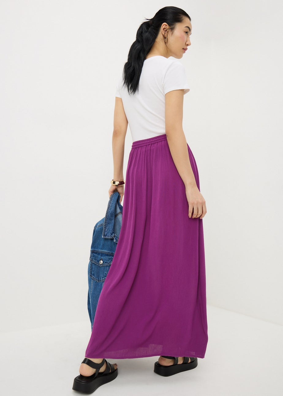 Plum Cheesecloth Maxi Skirt