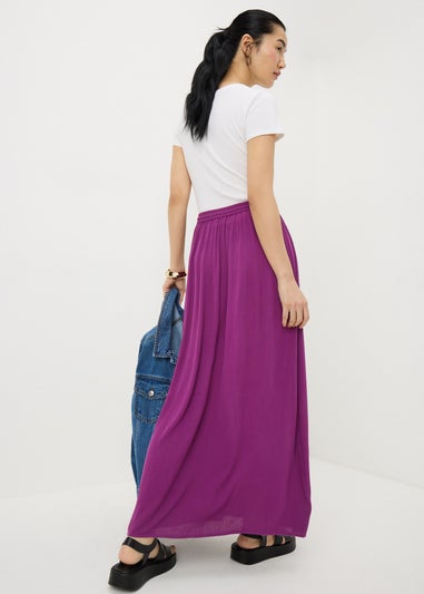 Plum Cheesecloth Maxi Skirt
