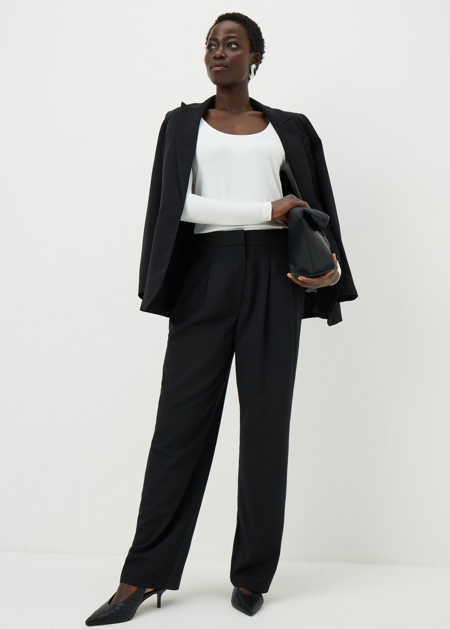 Cream Scoop Neck Long Sleeve Top