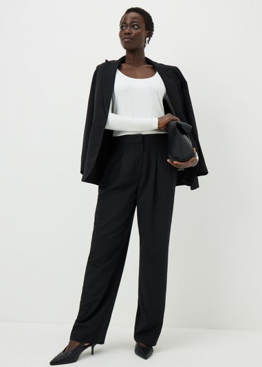 Cream Scoop Neck Long Sleeve Top