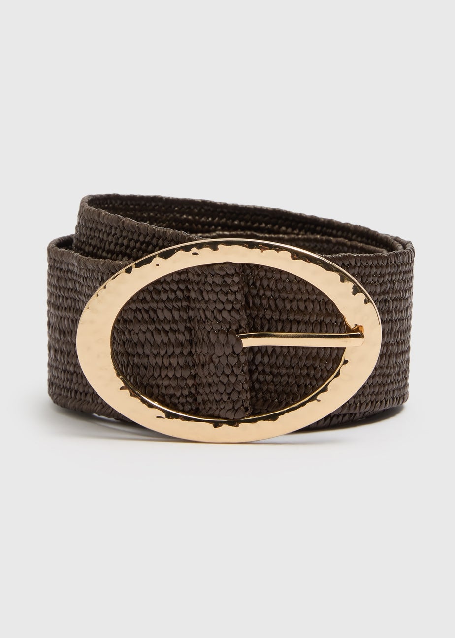 Chocolate Brown Raffia Belt