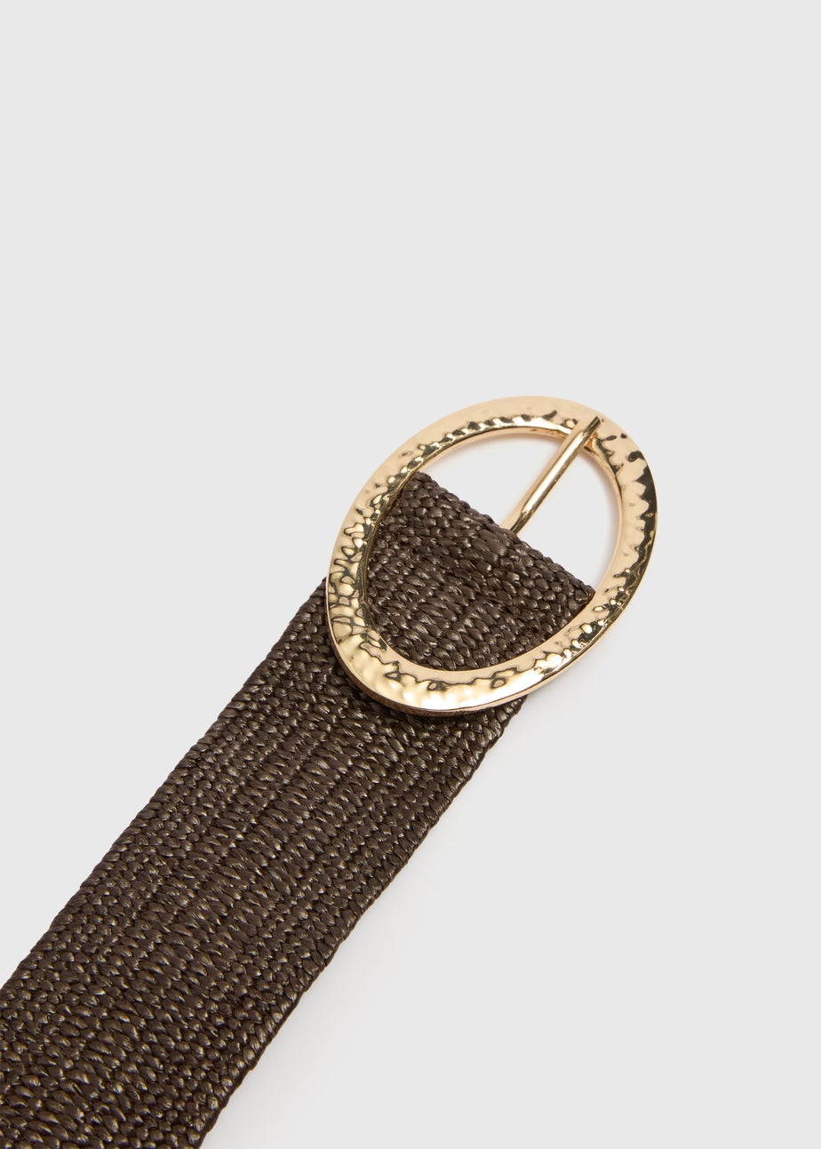 Chocolate Brown Raffia Belt