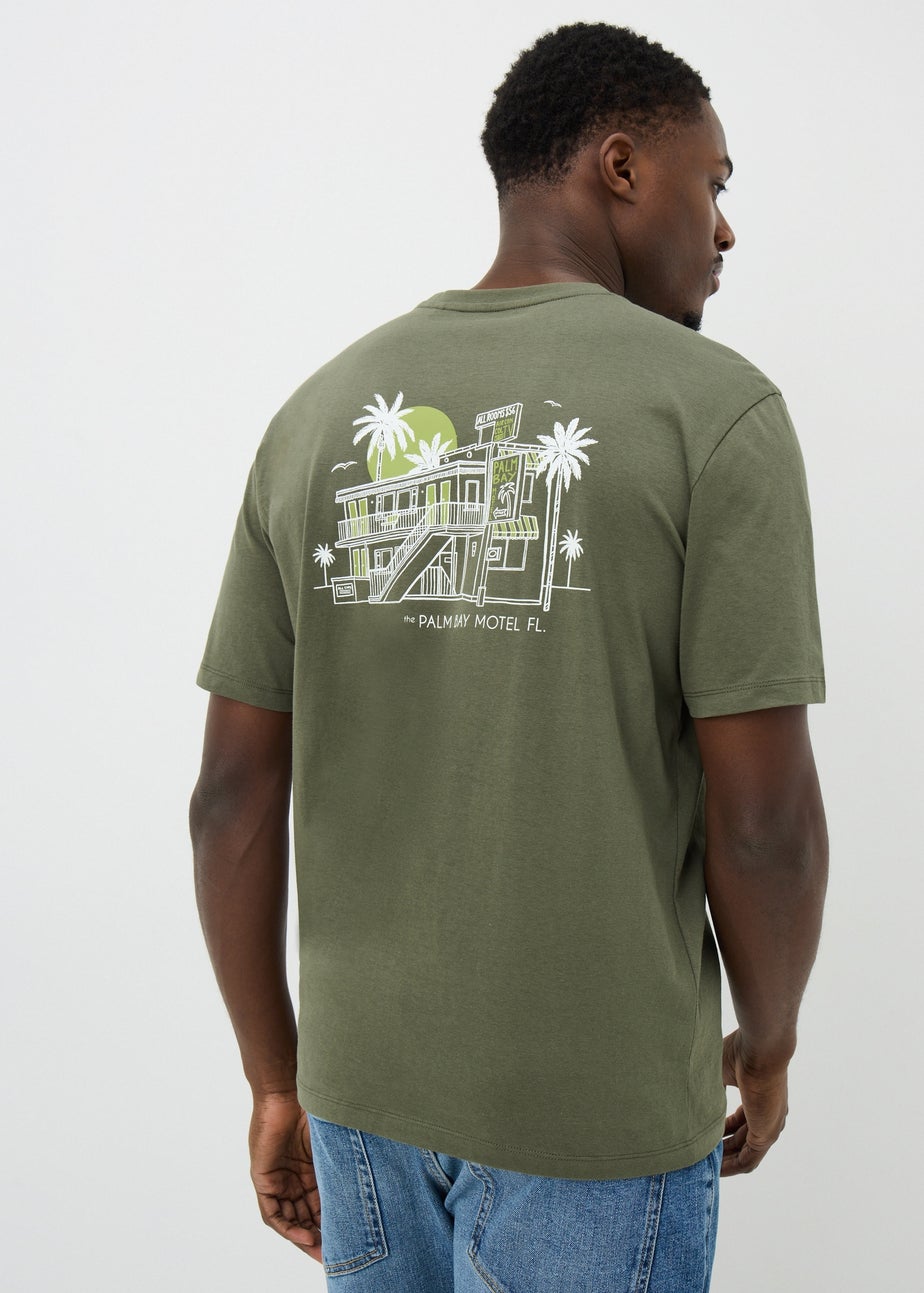 Khaki Motel Back Graphic T-Shirt