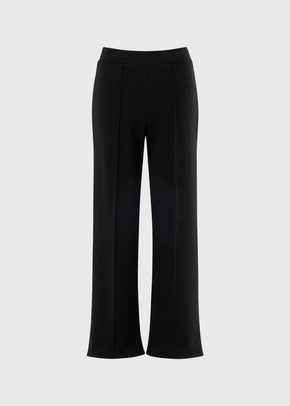 Et Vous Black Ponte Pique Wide Leg Trousers